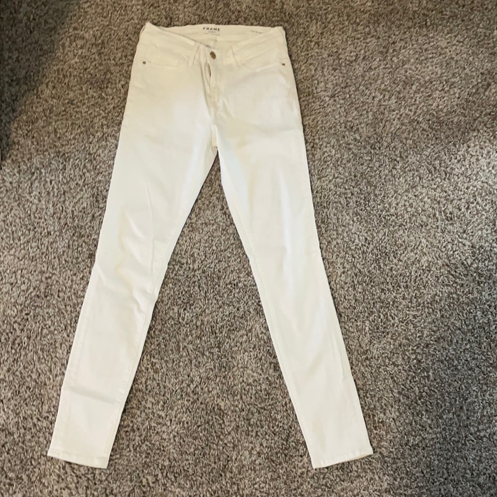 FRAME white denim jeans